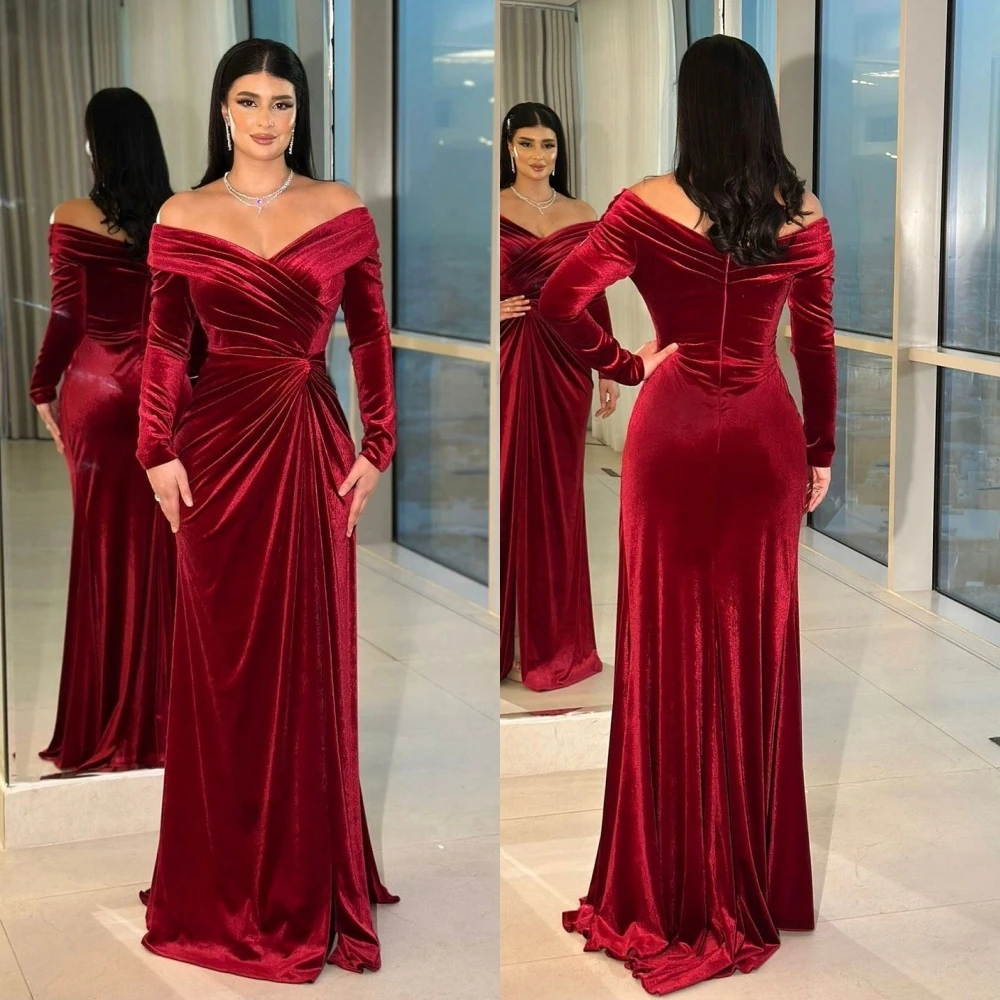 

Customized High Quality Pleat Off-the-shoulder A-line Long Dresses Bespoke Occasion Formal Evening Dress Elegant Party Wedding