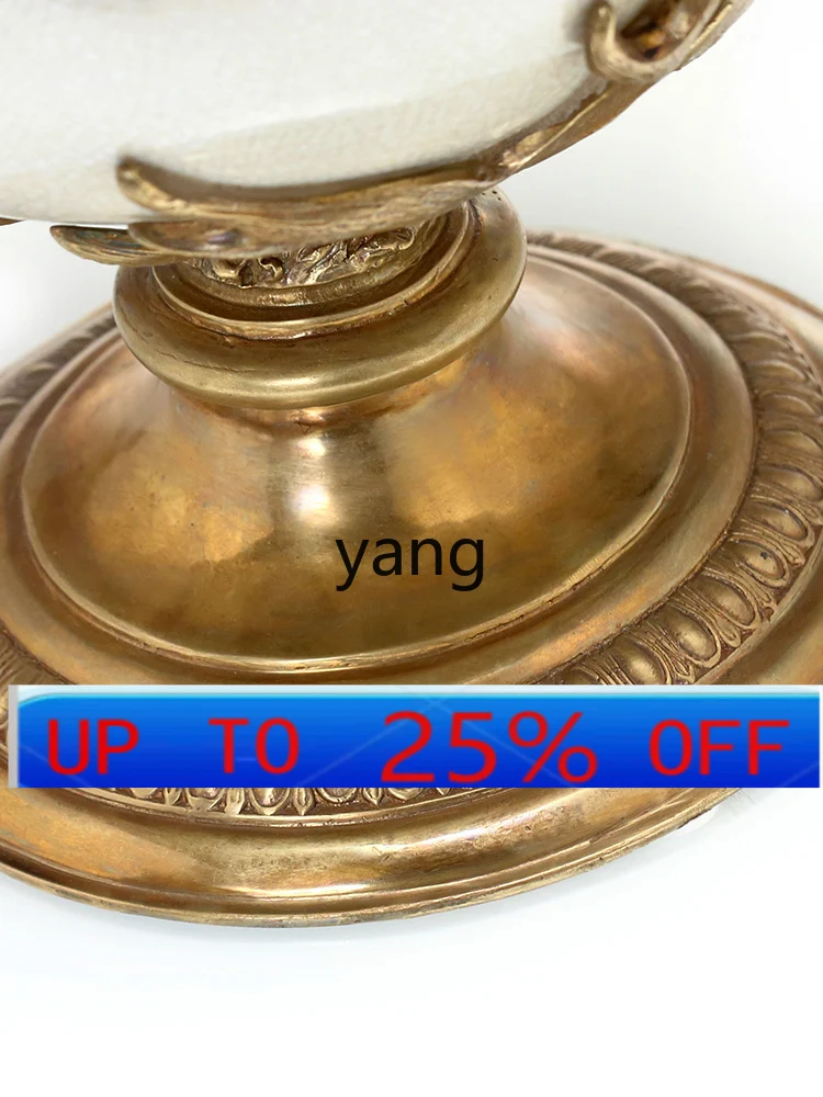 lmm  Luxury Living Room Decorative Storage Storage Tank European Style Ceramic Inlaid Copper Crafts