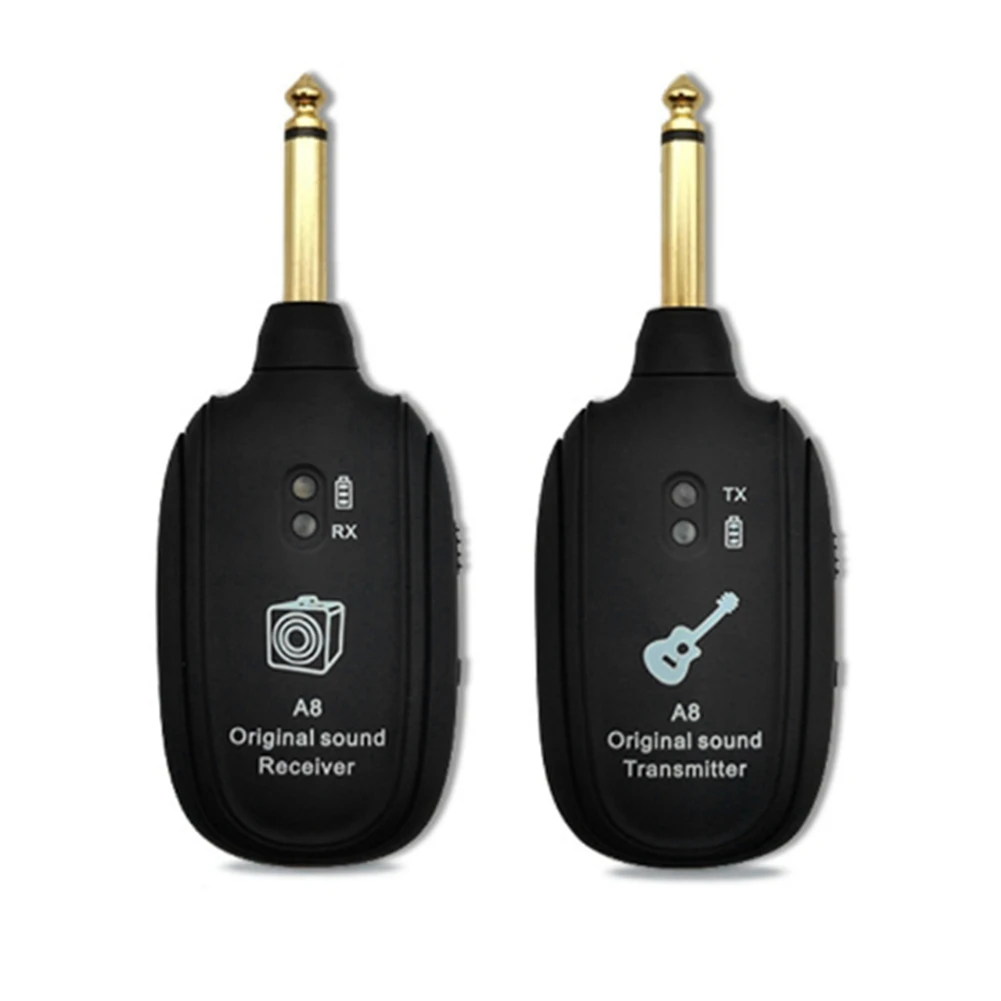 

AB31 UHF Guitar Wireless System Transmitter Receiver Built in Battery 50M Sound Transmission Range for Guitar Bass