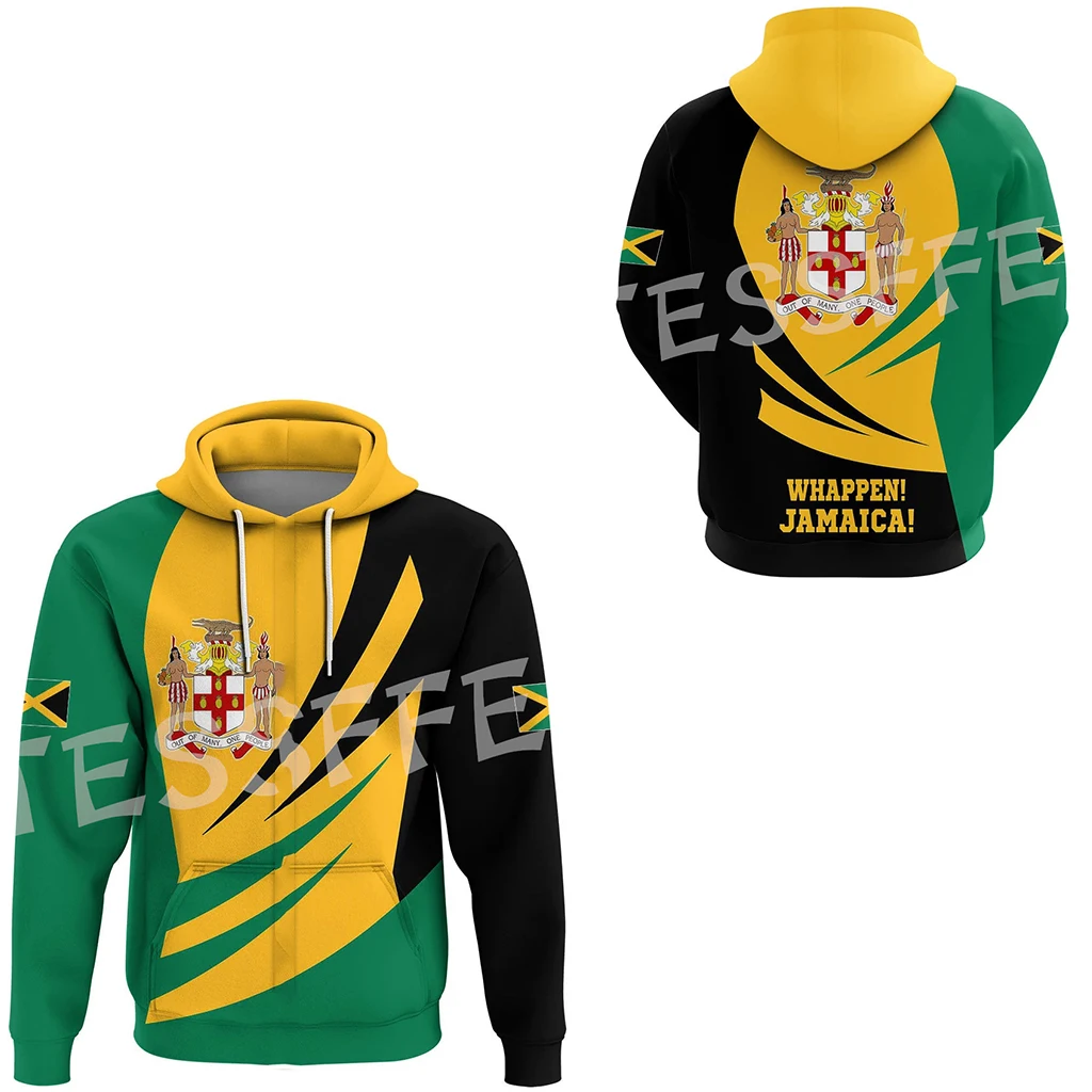 Reggae Jamaica Country Flag Lion Tattoo Tribe Retro Tracksuit Harajuku 3DPrint Streetwear Pullover Casual Funny Jacket Hoodies 0