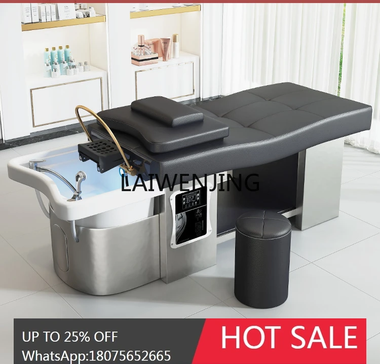 

Head Therapy Water Circulation Fumigation Ceramic Basin Stainless Steel Shampoo Bed