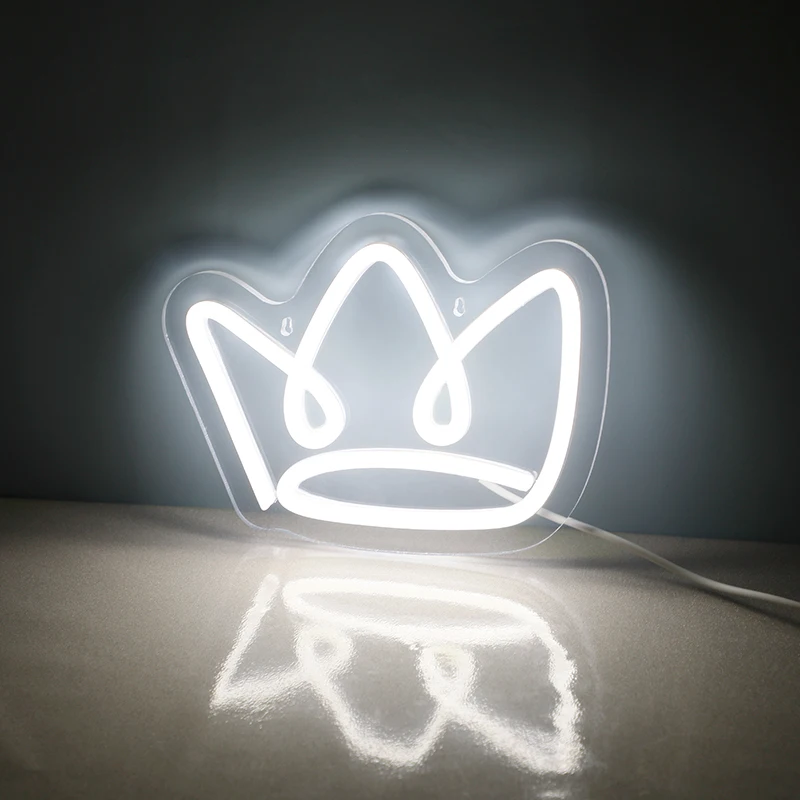 

Crown Led Neon Sign White Neon Light For Baby Gift Home Room Decor Night Lights For Bedroom Game Room Usb Power