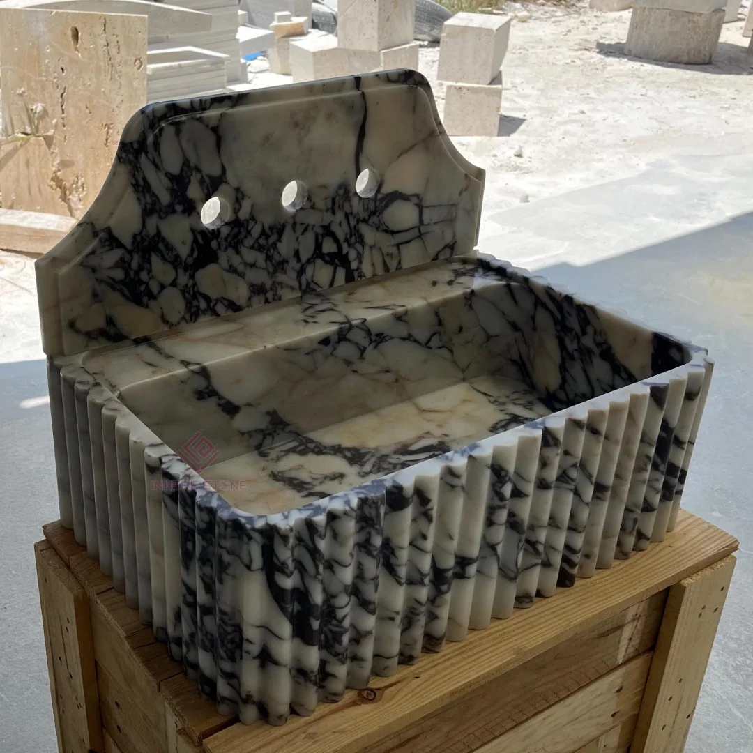 Marble sink powder room dresser natural stone washbasin handmade washbasin