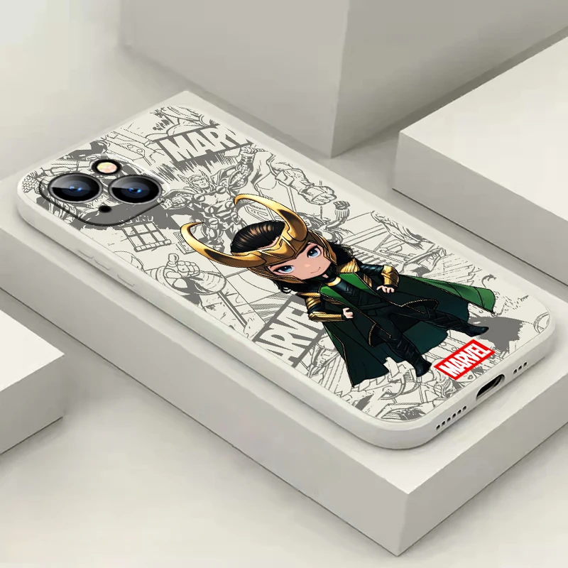 Capa de telefone para iPhone 15, 14, 13, 12, 11 Pro Max, 6, 6S, 7, 8 Plus, 13, 12 Mini, X, Marvel Thanos Loki, XR, XS máximo