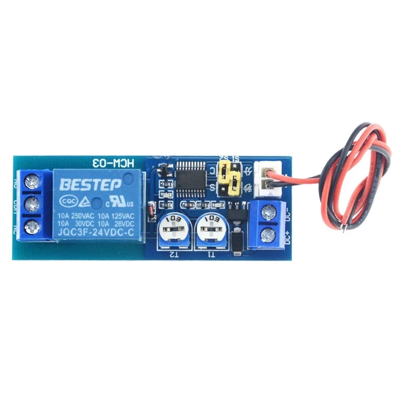 Módulo de relé multi-função, módulo de circuito Dual Delay, ciclo infinito, único Delay, ajustável, 5V, 12V, 24V