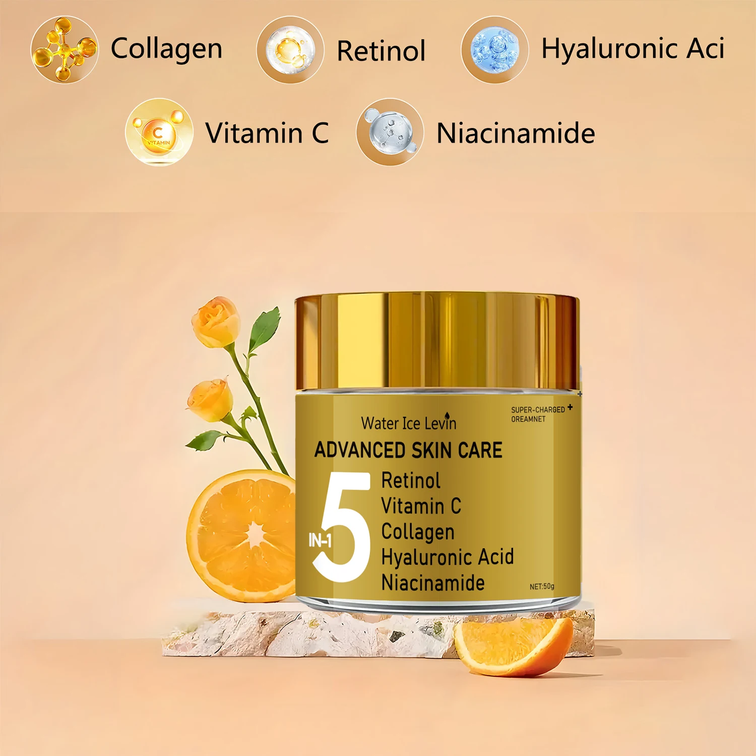 5-in-1 Facial Moisturizing Cream, Containing Vitamin C, Collagen, and E - Pore Hydration Formula, Suitable for All Skin Types, Non-Irritating view 3