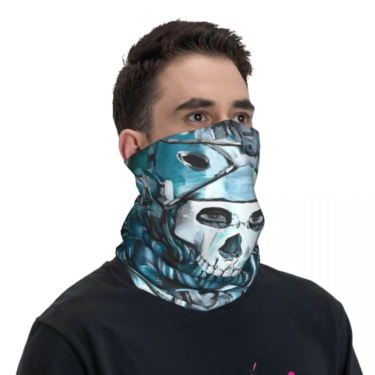 Painting Ghost MW2 COD Calls Of The Duty Bandana Neck Cover Printed Motorcycle Club Face Mask Multifunctional Headwear Cycling