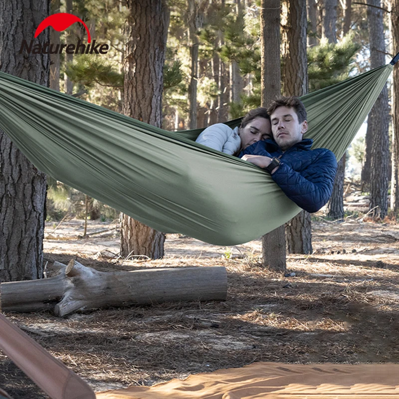 Naturehike Portable 240T Pongee Hammock Single and Double Person Outdoor Camping Hiking Garden Hammock Swing Hanging Bed