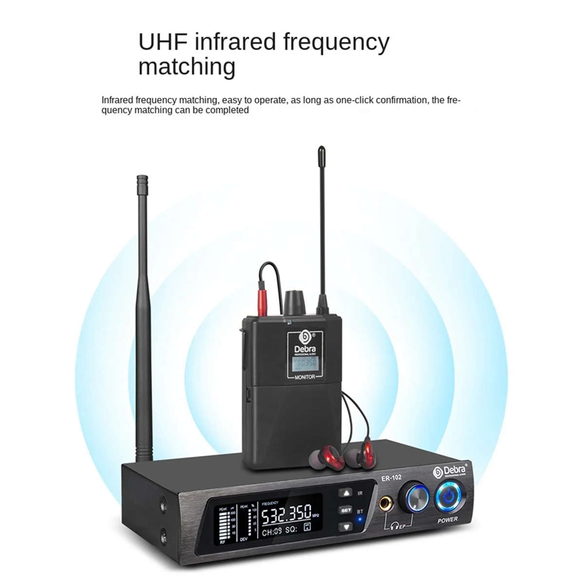 X62A_DEBRA PROFESSIONAL AUDIO UHF Wireless Monitoring System US Plug