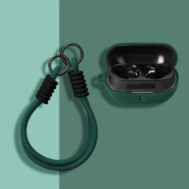 

Fashion Rope Earphone Case Cover For SoundPEATS Air5 PRO/Air5 Pro Plus Silicone Wireless Earbuds Protective Shell With Hook