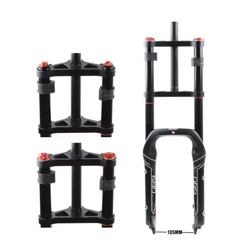 

STLF HIMALO Snow Fat Bike Fork 20''*4.0'' 135MM Bicycle Fork Double Shoulder Oil Air Suspension Forks Bicycle Parts Black