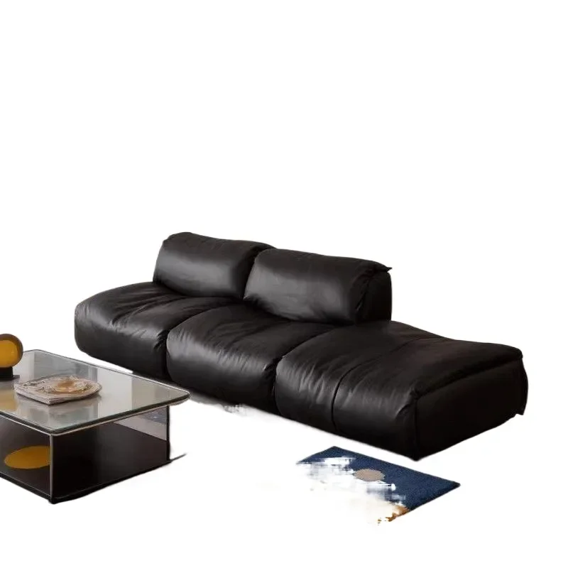 for Nova module sofa medieval   leather living room straight row module combination first layer cowhide leather sofa