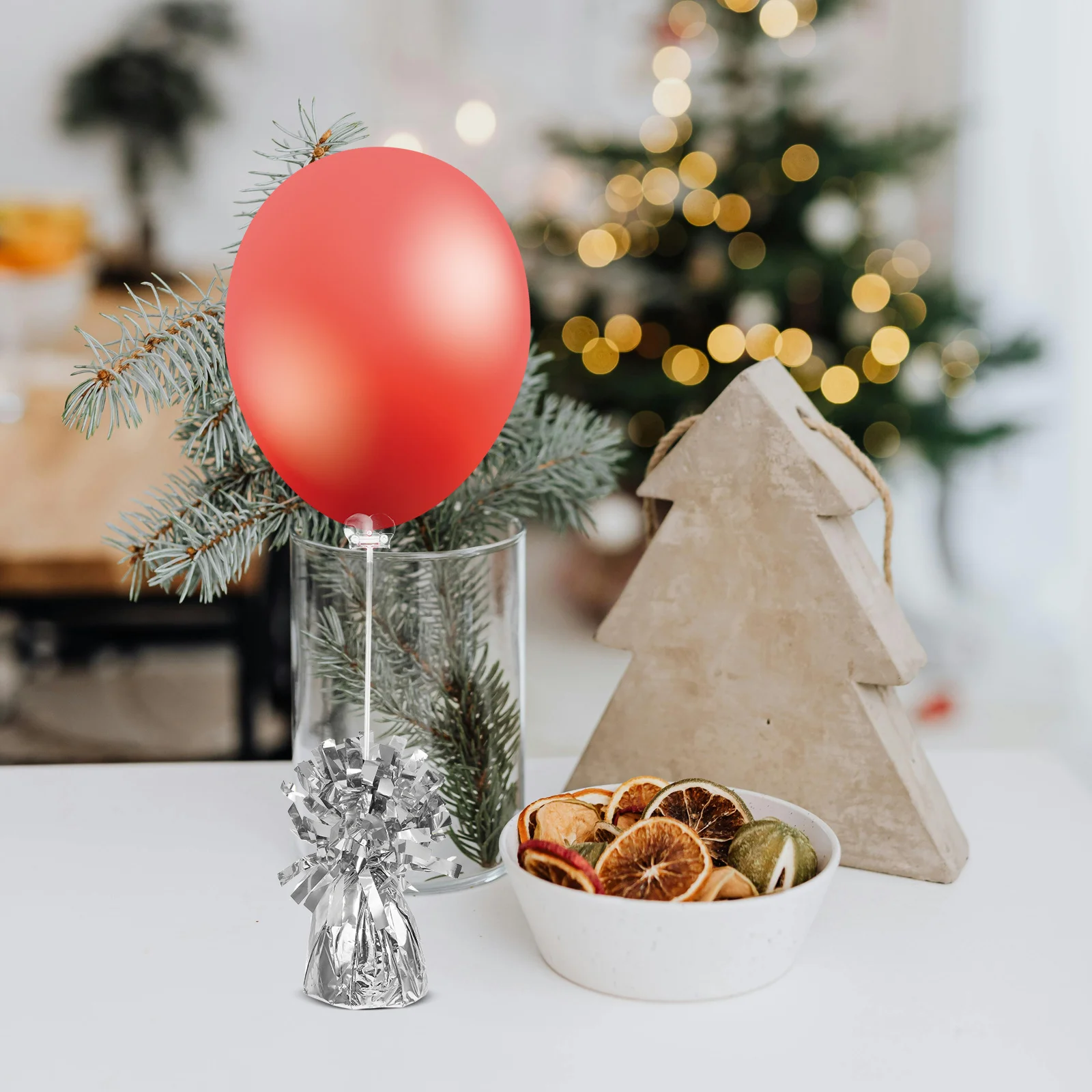 

6Pcs Balloon Weight Blocks Decorative Metallic Plastic Wrapped Easy Tie for Wedding Birthday Shower Anniversary Party