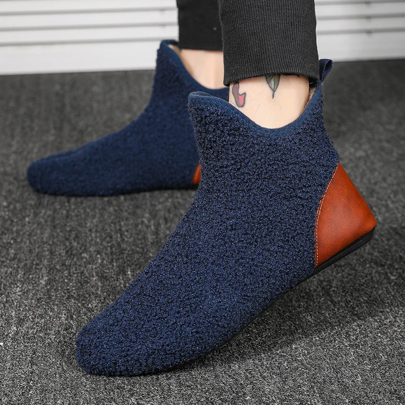 

MAEDEF обувь, мужские лоферы, ботинки, мужские зимние теплые домашние тапочки, удобная плюшевая мужская повседневная обувь, мягкая нескользящая прогулочная обувь