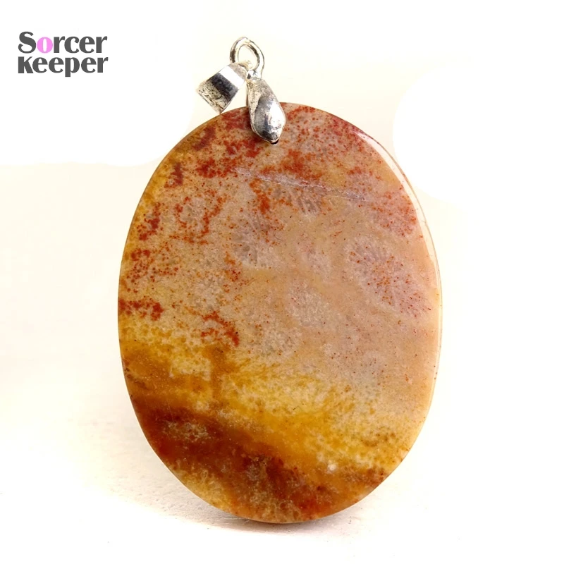 Natural Yellow Chrysanthemum Precious Coral Necklace Pendant Jewelry For Women Men Love Gift Crystal Silver Beads Stone HS320