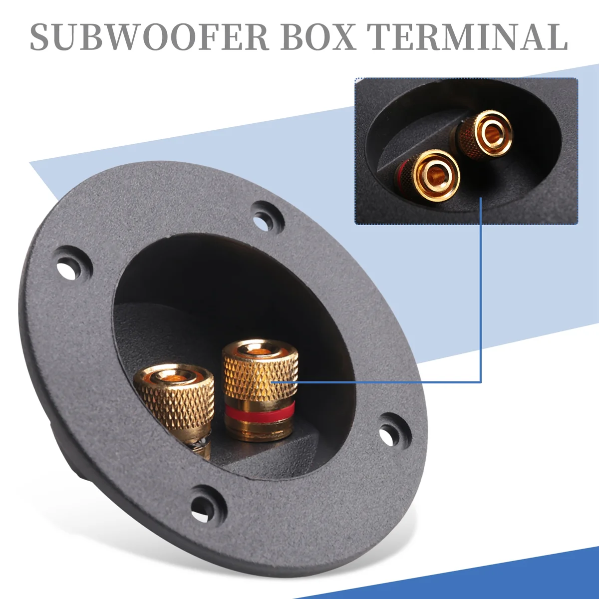 L60A 3 Pcs DIY Home Car Stereo 2-Way Speaker Box Terminal Binding Post Round Spring Cup Connectors Subwoofer Plugs (Black)