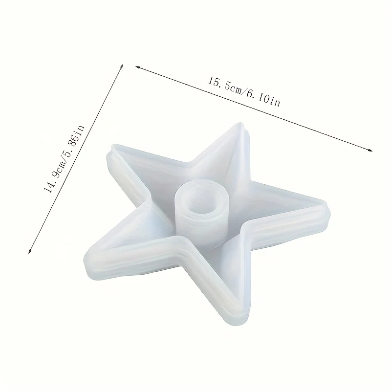 قالب سيليكون على شكل نجمة للحرف اليدوية الخرسانية والراتنج - حامل شموع على شكل نجمة مدببة، ديكور للعطلات بنفسك،