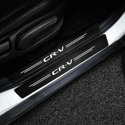 4Pcs Car Stickers Threshold Strip Carbon Fiber Interior Decoration For Honda CRV CR-V 2015-2017 2018 2019 2020 2021 2022 2023