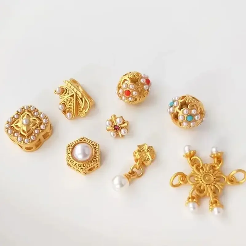 

Shajin strong color inlaid pearl DIY handmade beaded accessories transfer beads ball pendant ornaments hanging ornaments