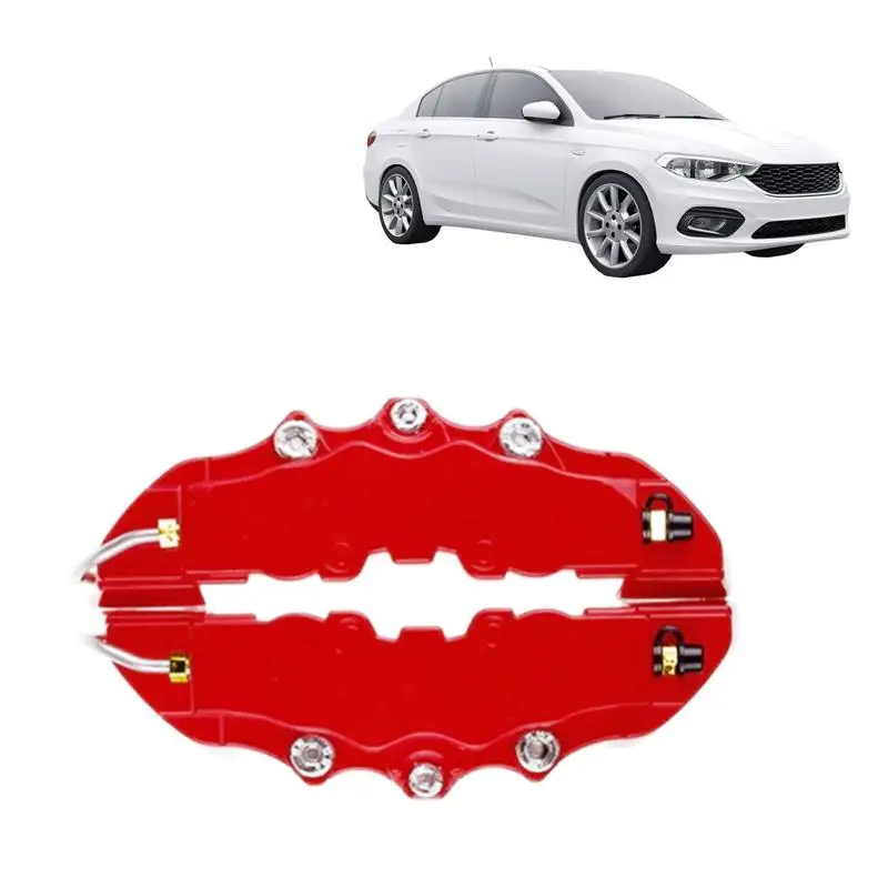 2pcs Caliper Covers Red Brake Caliper Covers Front & Rear Kits Brake Caliper Covers Red 3D Style Wheels Decor Car Accessories