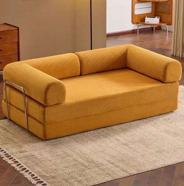 m Italian Minimalist Retro High-end Corduroy Living Room Sofa, Compressed Sofa Sofa Bed Washable Air Transport m