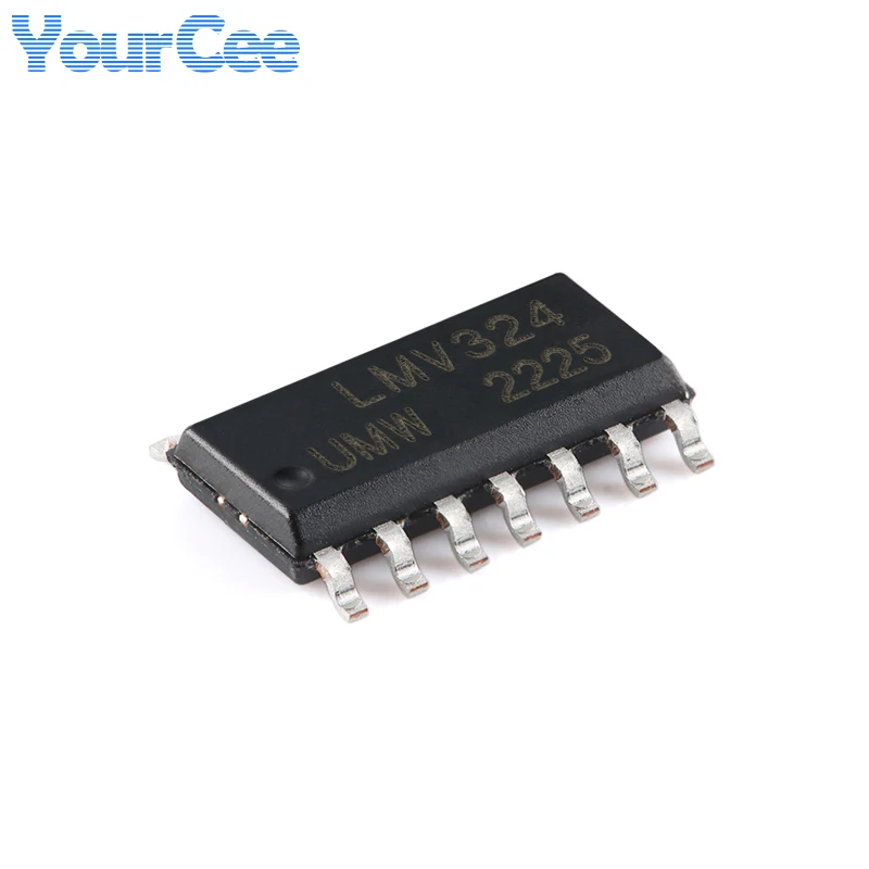 20pcs/5pcs LMV324 LMV324IDR SOP-14 Quad Low Power Rail-to-Rail Operational Amplifier Chip IC Integrated Circuit