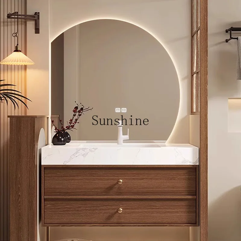 

Medieval rock slab seamless ceramic basin bathroom cabinet combination toilet, bathroom