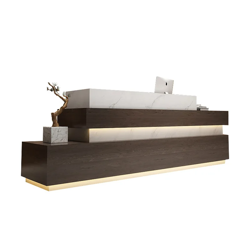 Company hotel front desk reception desk high-end atmosphere beauty salon sales department welcome bar hairdresser cashier