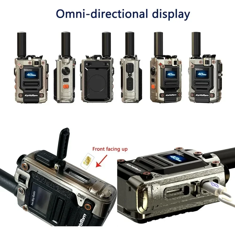 Walkie-talkie con raggio illimitato per radio veloci - Chiamate a distanza illimitate globali con 2 schede SIM dati gratuite