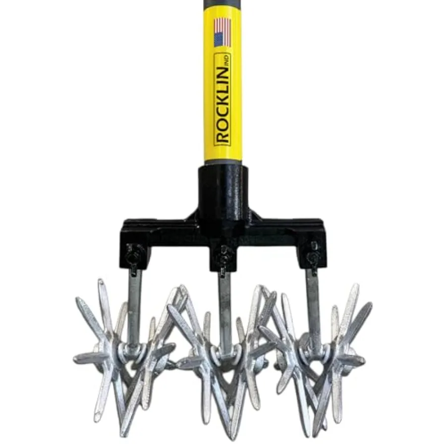 

New Heavy-Duty Rotary Cultivator with 2X Steel for All Soils Till, Aerate, Weed, or Mix 60" Extra Long Handle