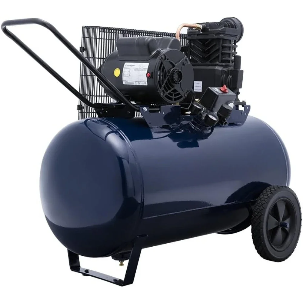 Air Compressor, 30-Gallon Horizontal Tank, Portable, Single-Stage, 10.2CFM, 3.7HP, 1 Phase