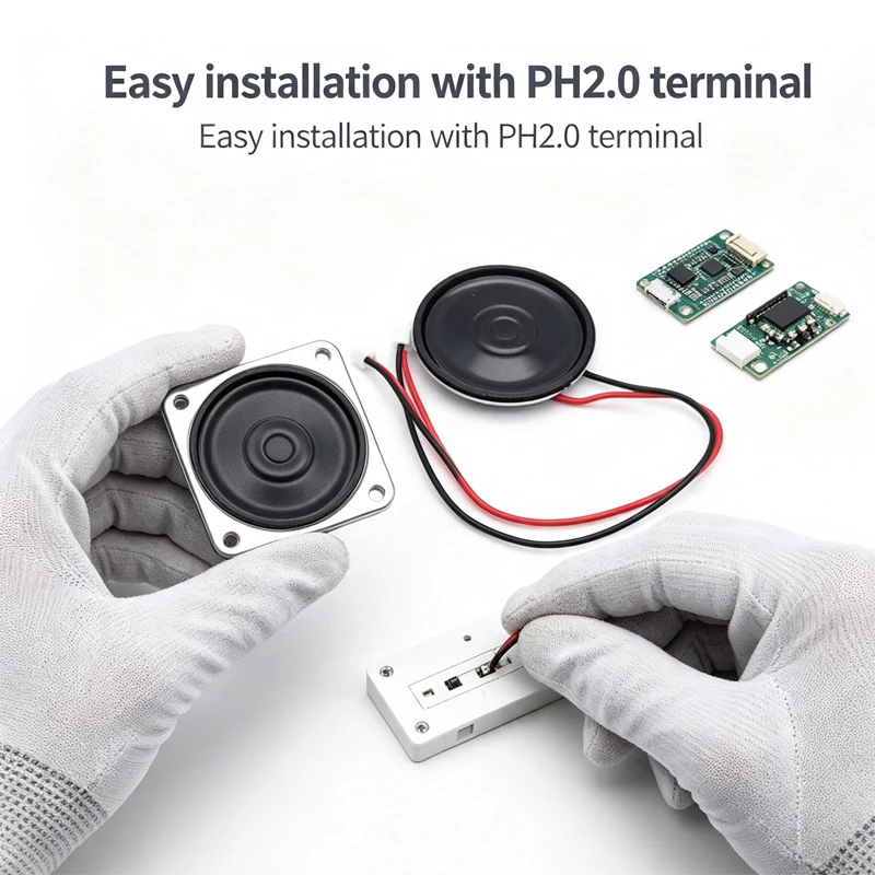 2pcs Ultra-thin Speaker 4 Ohm 3W 4R 40MM Diameter 5MM Thickness Loudspeaker With PH2.0 Terminal Wire 15CM DIY Audio Parts