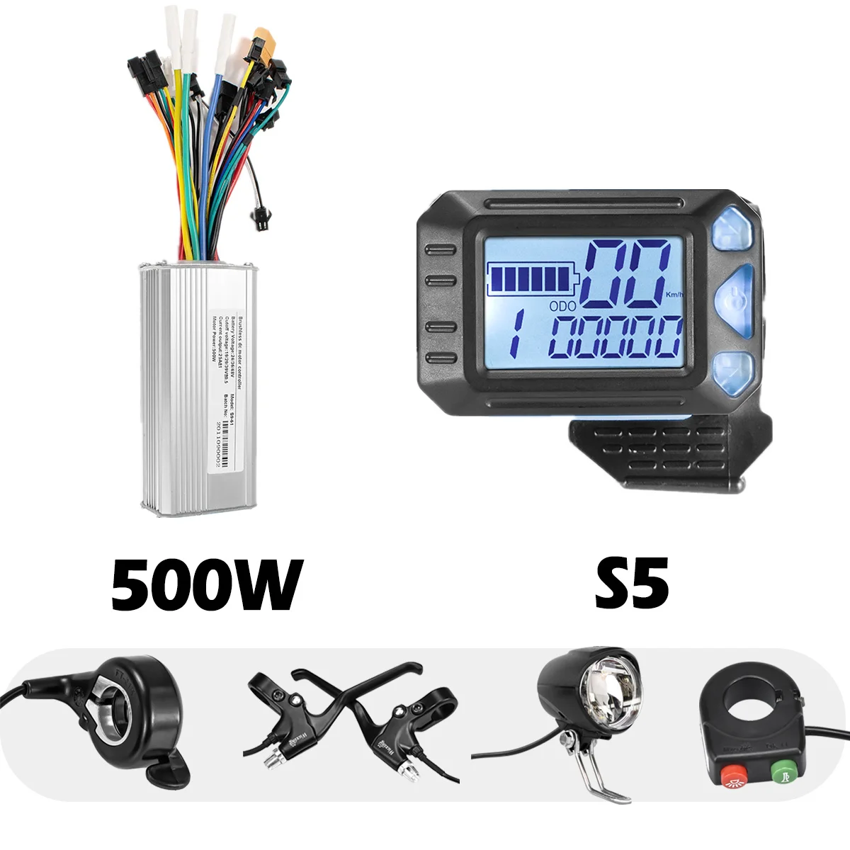 

Electric Bike Scooter LCD Display Brushless Controller 500W with S5 Display for E-bike E-Scooter Accessories