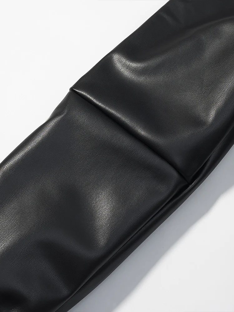 เสื้อโค้ทหนังทรงยุโรปแบบใหม่สำหรับผู้หญิง ดีไซน์ทันสมัยและใช้งานได้หลากหลาย คอตั้ง ผูกเชือกเอว ความยาวปานกลาง