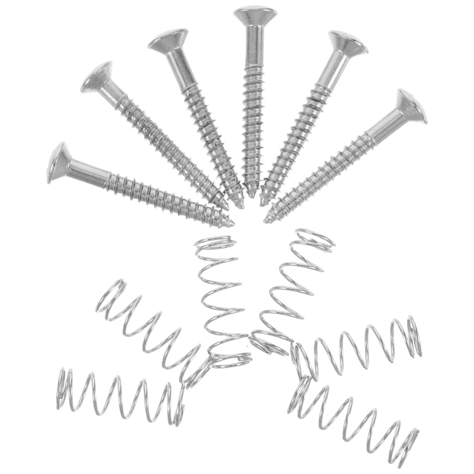 

6 Guitar Pickup Screws Springs Chrome Finish Electric Bass Sound Clarity Installation Parts Hardware Pickguard Coil