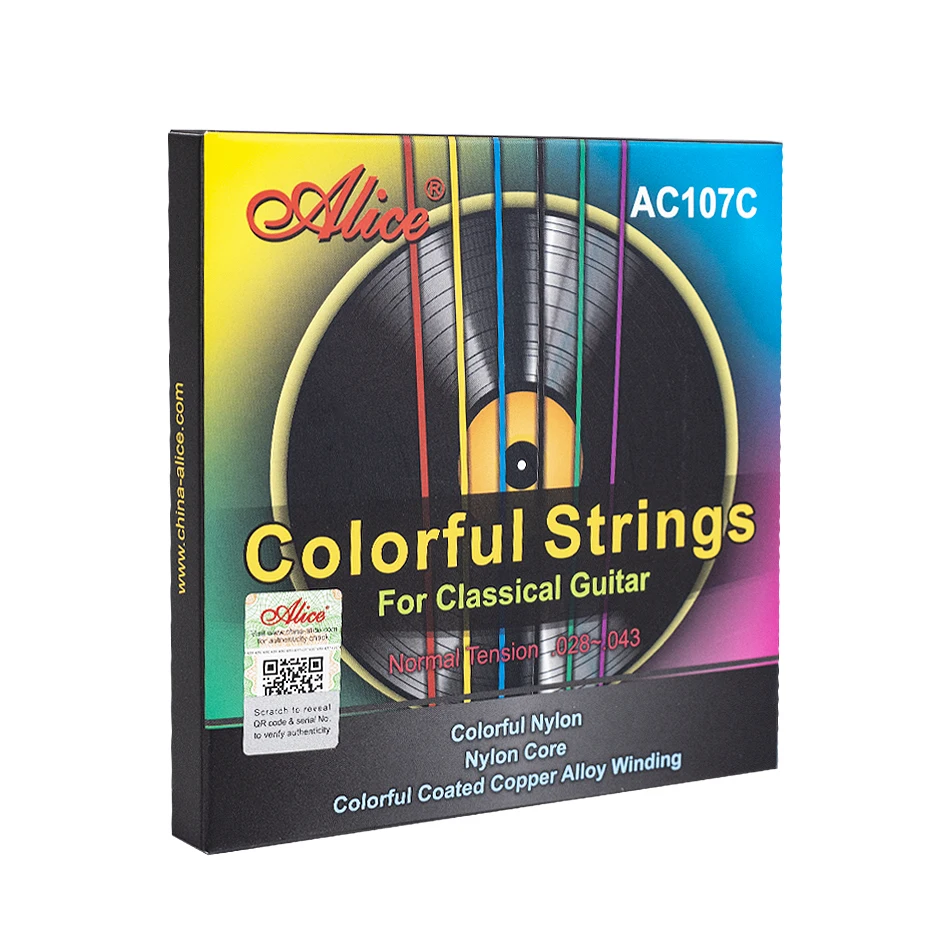 Alice AC107C Colorful Classical Guitar Strings Colorful Nylon Colorful Coated Copper Alloy Wound Classic Guitarra Strings