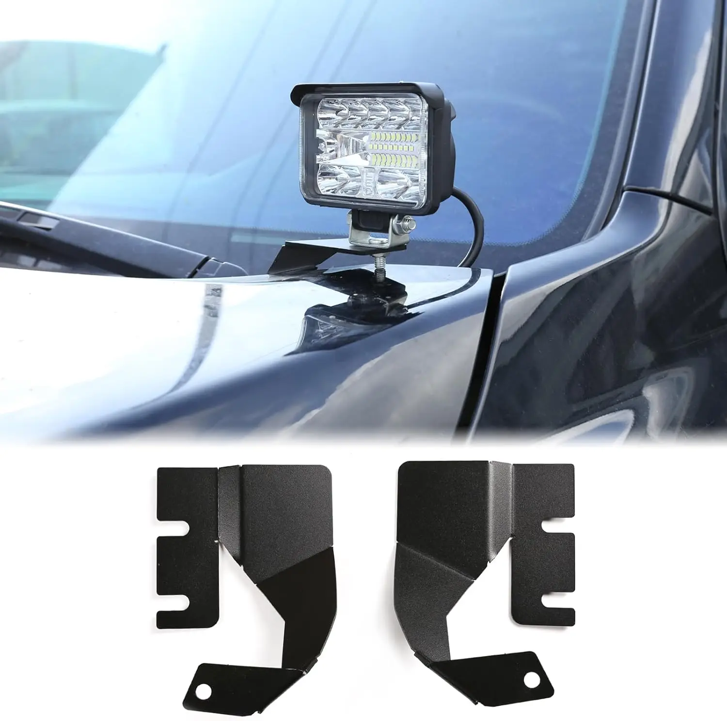 Car Hood Light Mount Brackets Fit For Toyota Tundra 2014-2024 Truck Hood LED Spotlight Work Light Holder Kit Pillar light Pods