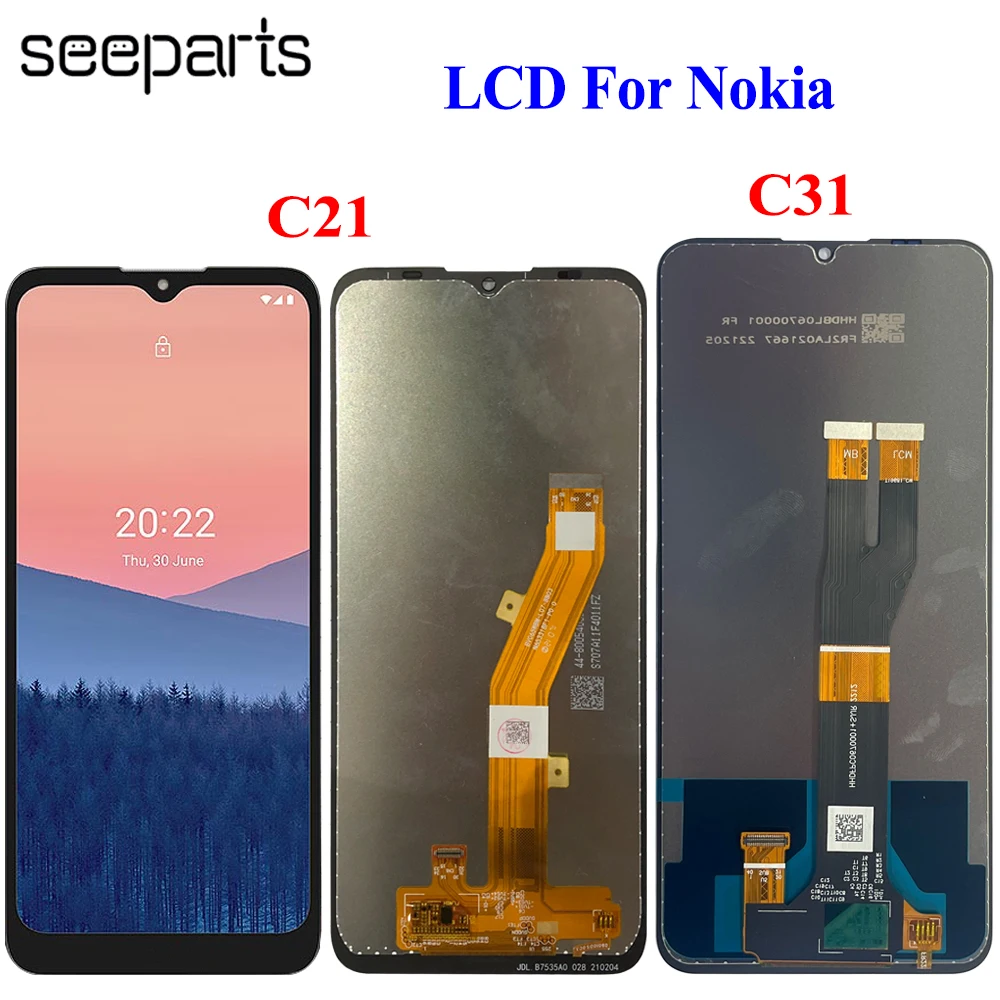 Tested Well For Nokia C21 Lcd TA-1352 1356 Display Touch Screen Digitizer Assembly For Nokia C31 LCD TA-1493 1497 1499 Screen