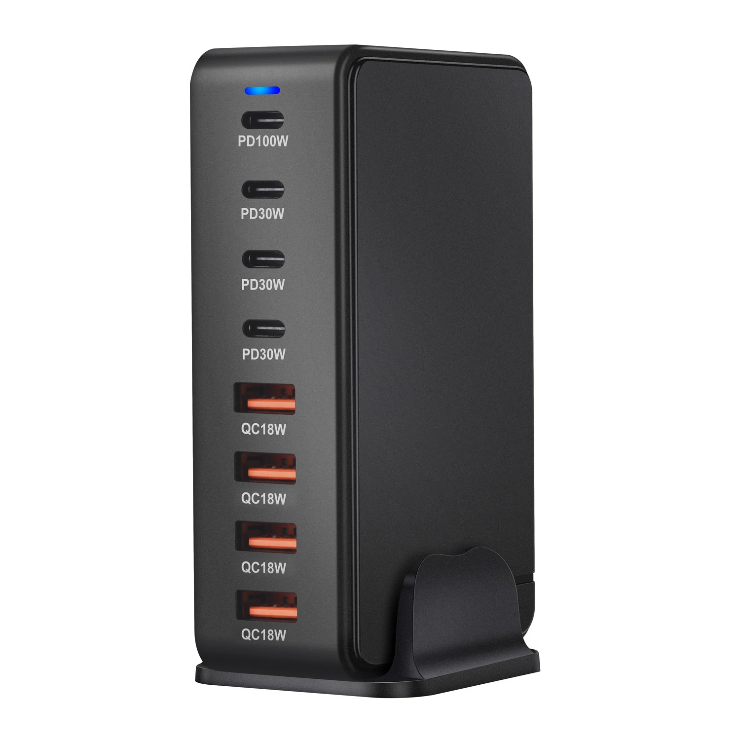 شاحن سطح المكتب GaN بقدرة 240 وات مع 8 منافذ USB-C، يدعم الشحن السريع PD 3.0 وهو مدمج ومحمول