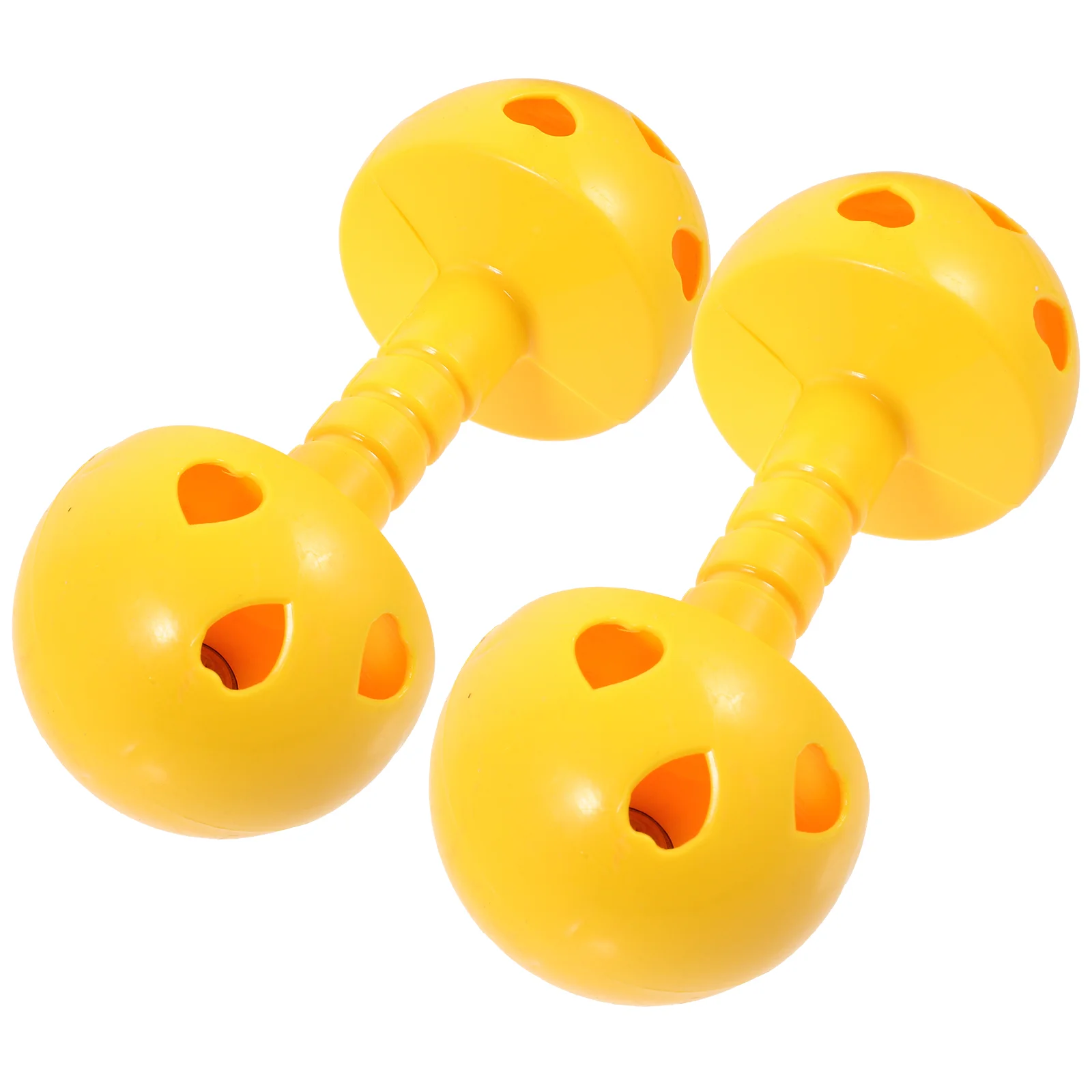 

2 Pcs Children's Dumbbell Exercising Kids Dance Supplies Interesting Weights Yellow Small Parent-child