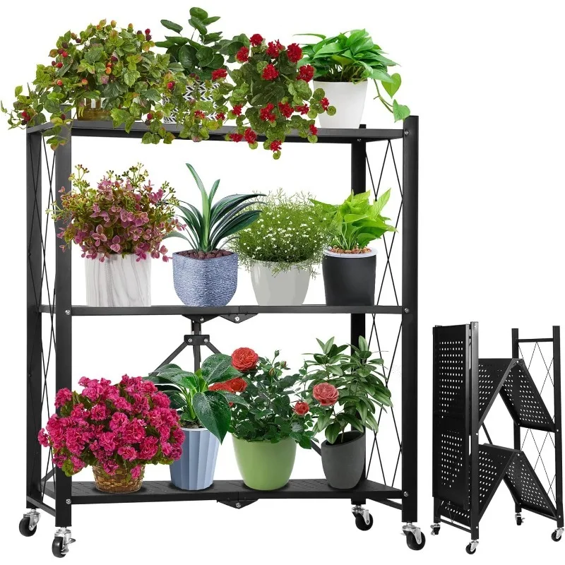 

Plant Shelves Metal Stand Flower Stand Display Rack Stand Indoor 3 Tiers