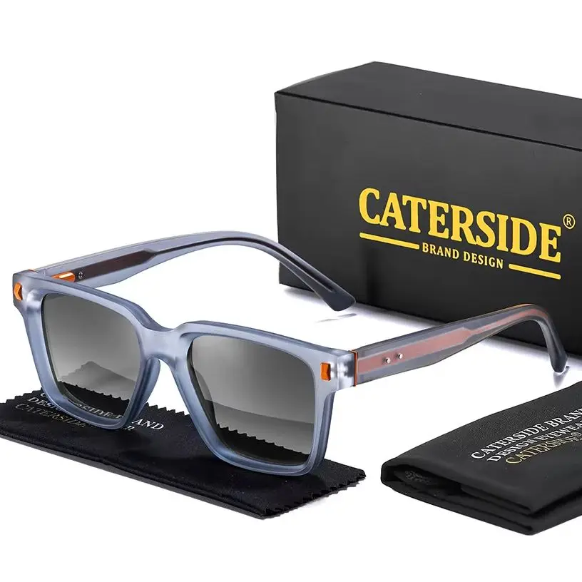 CATERSIDE Fashionable Men's Sunglasses High-Quality Square Frame Retro Sun Glasses Women's Travel Business Holiday Gift Glasses
