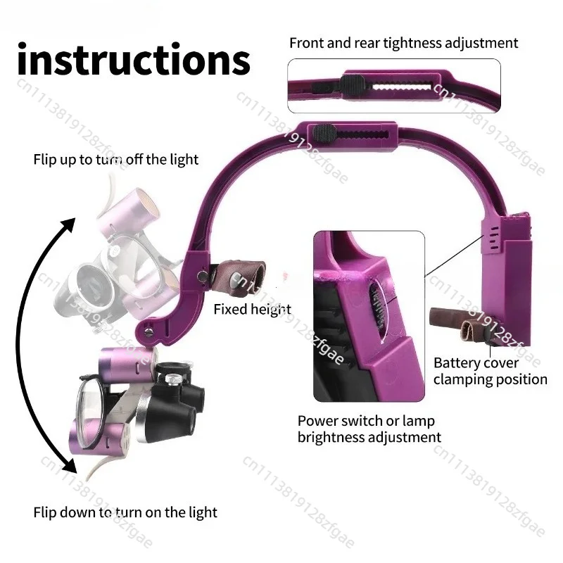 Color 2.5X  Light Emitting Diode Headlights Binocular magnifying glass 5w Headlights Laboratory Equipment