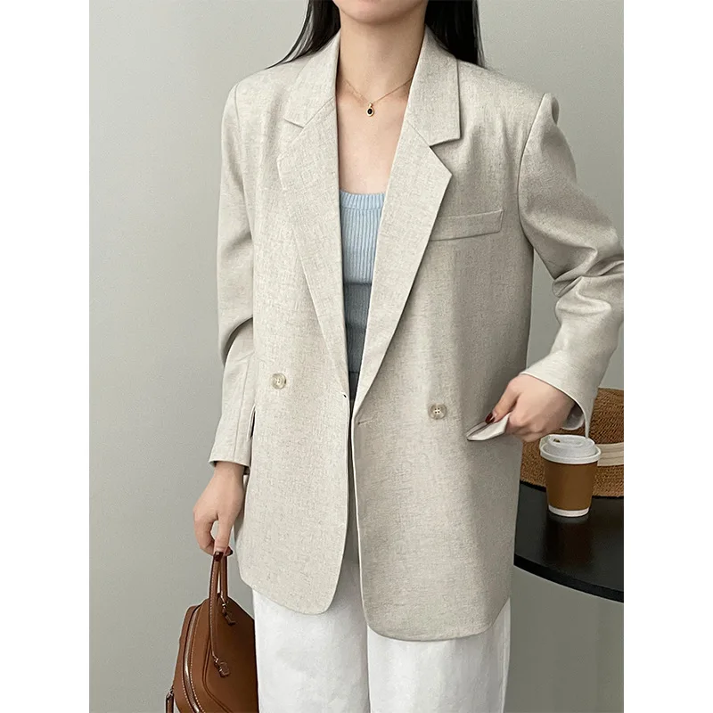 

SuperAen 2024 Spring Summer Commuter Lapel Long Sleeve Solid Color Women Blazer