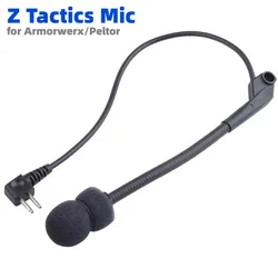 Black Z Tactics Microphone, Tactics Microphone, Clear Sound Plug and Play for Comtac Comtac Iii Comtac Ii Armorwerx