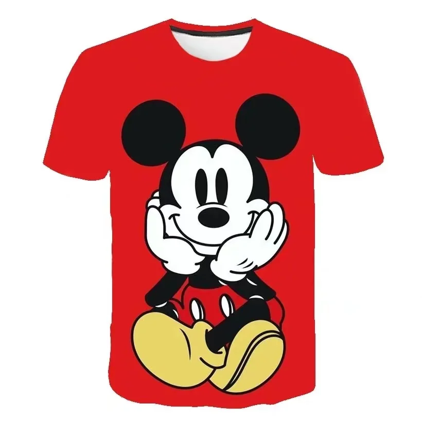 Leisure Cartoon Vitality Mickey Disney Series Children's Short sleeved  Tops Sports Fashion Avant Garde Boy's and Girl's T-shirt