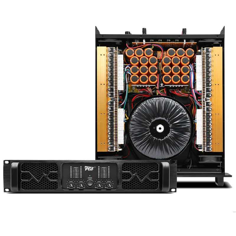 High Power 1200W 4 Channel 2U Rack Mount Class H Professional Power Amplifier Stereo Audio Amp For Stage Performance Subwoofer