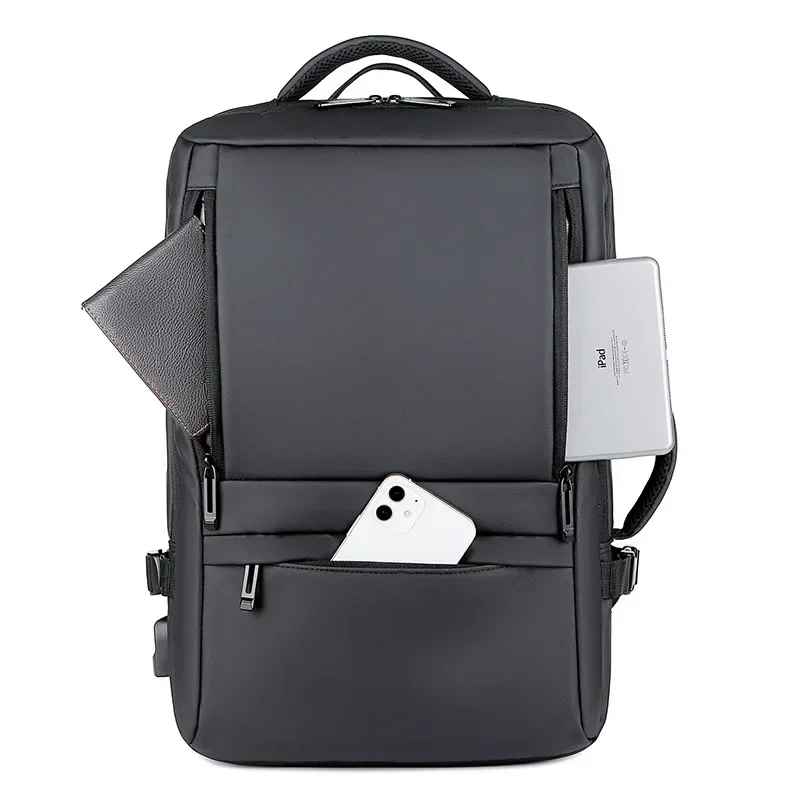 Sac à dos extensible de grande capacité pour homme, sacs étanches pour ordinateur portable, sac à dos de voyage, chargement USB évolutif, 17"