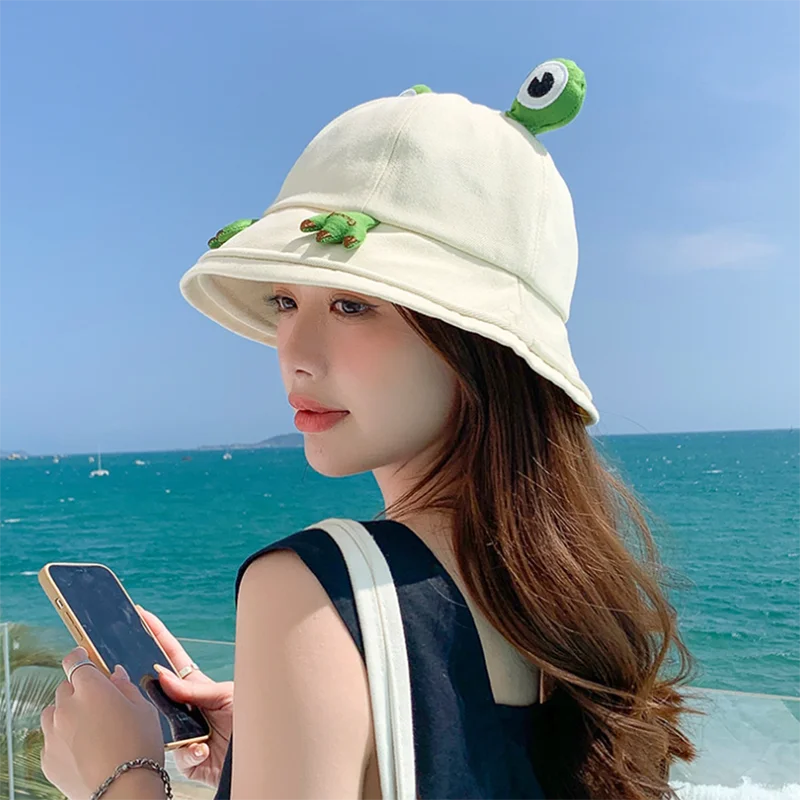 Funny frog Fishing Hunting Cap Bucket Hat Kebab Harajuku Cotton Fisherman Men Women Outdoor Sunscreen Hats Caps