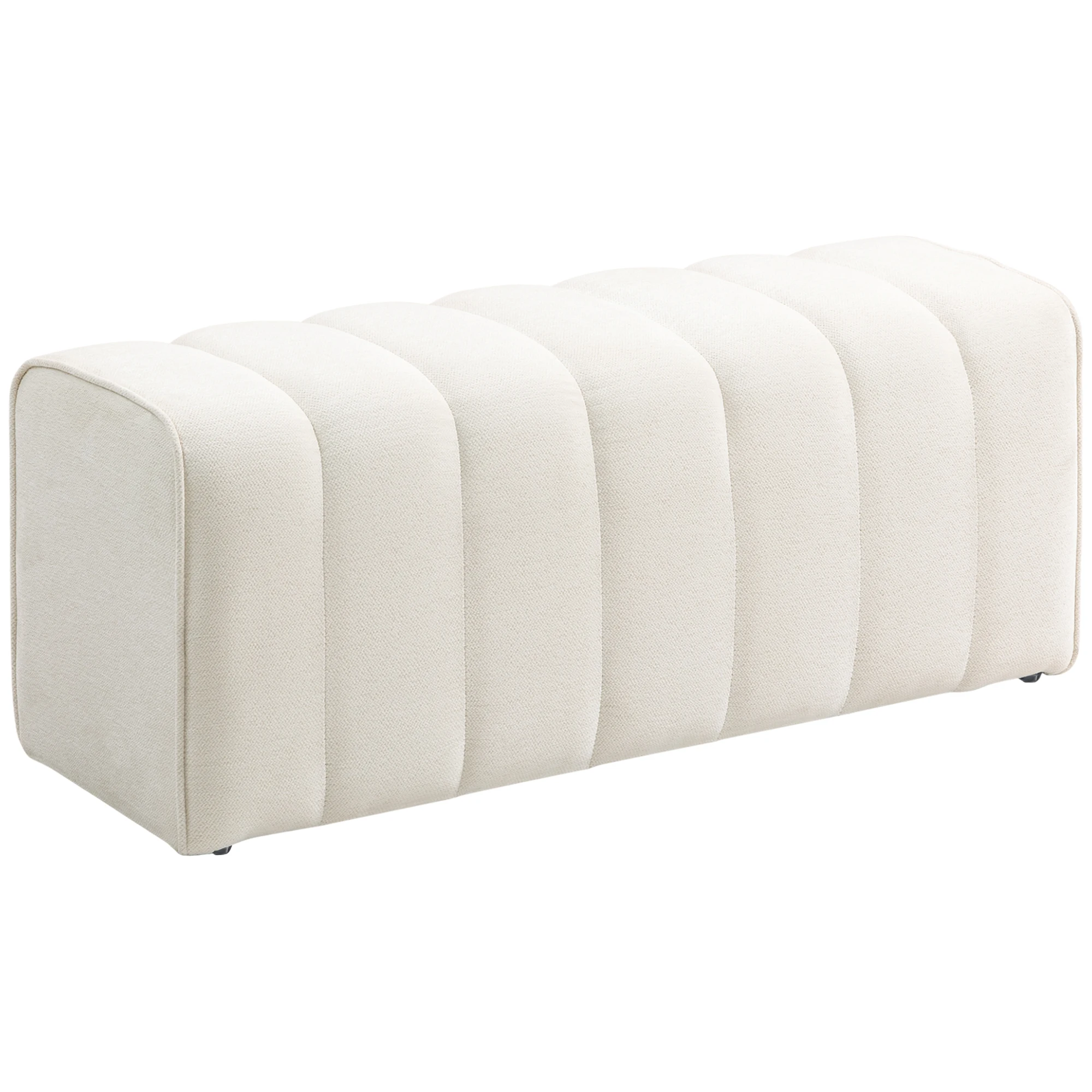 HOMCOM Banco de cama, banco acolchado, estilo moderno, 110x40x44 cm, otomana con apariencia de tela, sin pelusas, soporta hasta